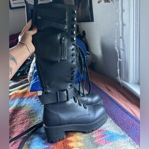 Dolls Kill Black Long Boots